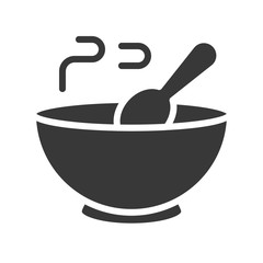 hot soup with spoon and bowl icon