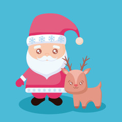 santa claus with reindeer christmas
