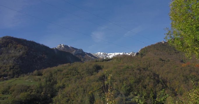 Time-lapse view of mountains from Caleao, In Parque Natural de Redes, Asturias, Spain