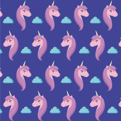 head cute unicorn of fairy tale pattern