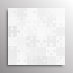 The Grey Pieces Puzzle. Jigsaw Banner. Vector.