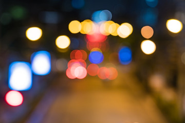 Abstrast Blurred background of taillight on the road at night