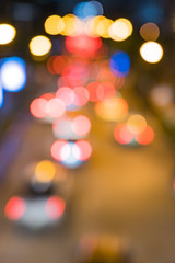 Abstrast Blurred background of taillight on the road at night