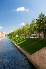 View of the Admiralty Canal near the city park "New Holland" in St. Petersburg