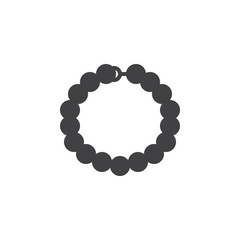 Pearls bracelet vector icon. filled flat sign for mobile concept and web design. Female Jewelry simple solid icon. Symbol, logo illustration. Pixel perfect vector graphics