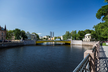 View of the Khrapovitsky Bridge and the Moika Embankment in St. Petersburg
