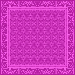 Obraz premium Geometric Pattern with hand-drawing floral ornament. illustration. For fabric, textile, bandana