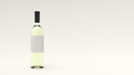 Mockup for bottle of white wine with blank label