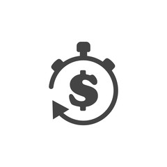 timer, dollar icon. Element of business plannin icon. Glyph icon for website design and development, app development. Premium icon