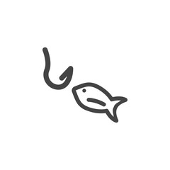 Fototapeta premium fish, hook icon. Element of business plannin icon. Glyph icon for website design and development, app development. Premium icon