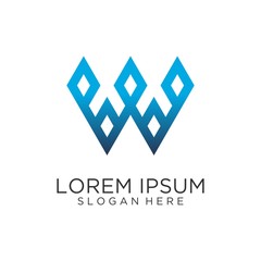 Letter W digital logo design