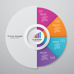 4 steps cycle chart infographics elements. EPS 10.	