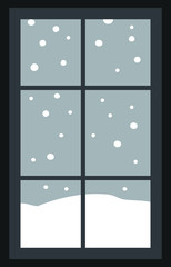 Monochrome Wnter Snowfall Simple window