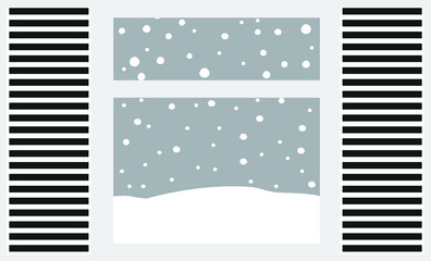 Monochrome Wnter Snowfall Simple window