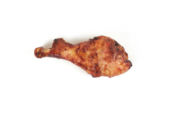 roasted turkey leg isolated on white background.