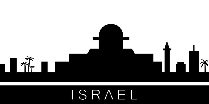 Israel detailed skyline. Vector postcard illustration
