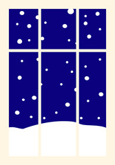 Wnter Snowfall Simple night window