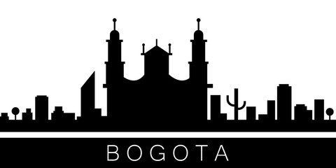 Bogota detailed skyline. Vector postcard illustration