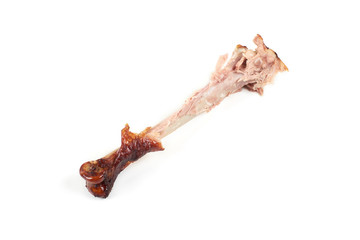 Fototapeta premium chicken bone after eating , isolated on a white background.