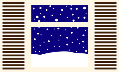 Wnter Snowfall Simple night window
