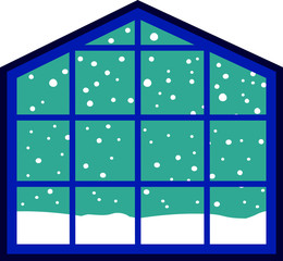 Fototapeta premium Wnter Snowfall Simple noon window