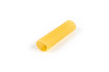 Italian cannelloni pasta tubes isolated over white background.
