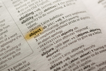 The word or phrase Abject in a dictionary.