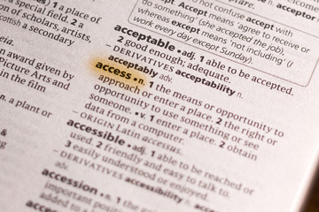 The word or phrase Access in a dictionary.