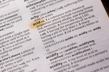 The word or phrase Acid in a dictionary.