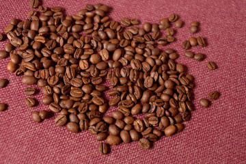 Close up of freshly roasted coffee beans
