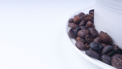 Cup of Coffee closeup with selective focus and crop fragment