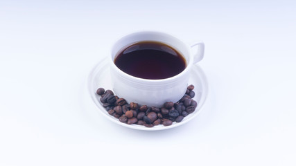 Cup of Coffee closeup with selective focus and crop fragment