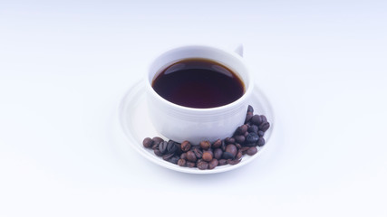 Cup of Coffee closeup with selective focus and crop fragment