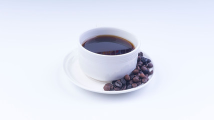 Cup of Coffee closeup with selective focus and crop fragment