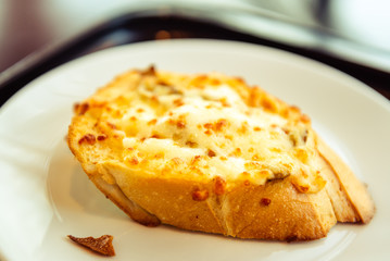 Mushroom Bruschetta with Cheese grilled.