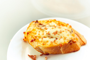 Mushroom Bruschetta with Cheese grilled.
