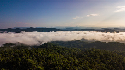 High angle view of landscape    Mountain in  Nan province Thailand