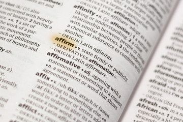 The word or phrase Affirm in a dictionary.
