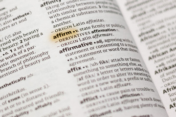 The word or phrase Affirm in a dictionary.