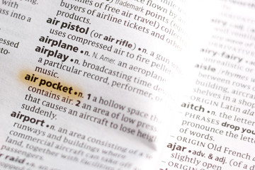 The word or phrase Air Pocket in a dictionary.