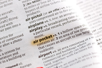 The word or phrase Air Pocket in a dictionary.