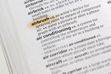 The word or phrase Airbrush in a dictionary.