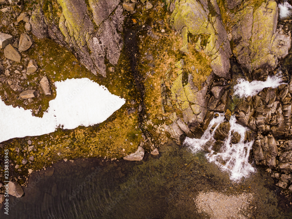 Wall mural aerial view. lake in mountains norway