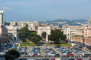 Genoa city view, travel europe shots, Italy in october