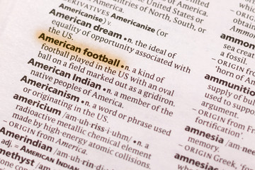 The word or phrase American Football in a dictionary.