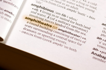 The word or phrase Amphithearte in a dictionary.