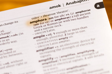 The word or phrase Amphora in a dictionary.
