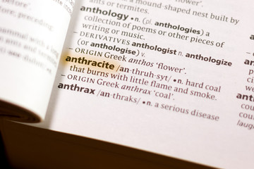 The word or phrase Anthracite in a dictionary.