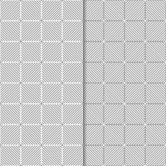 Gray and white geometric set of seamless patterns