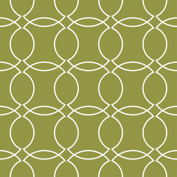 Olive Green Geometric Ornament. Seamless Pattern